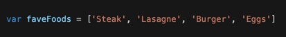 FaveFoods Array In JavaScript